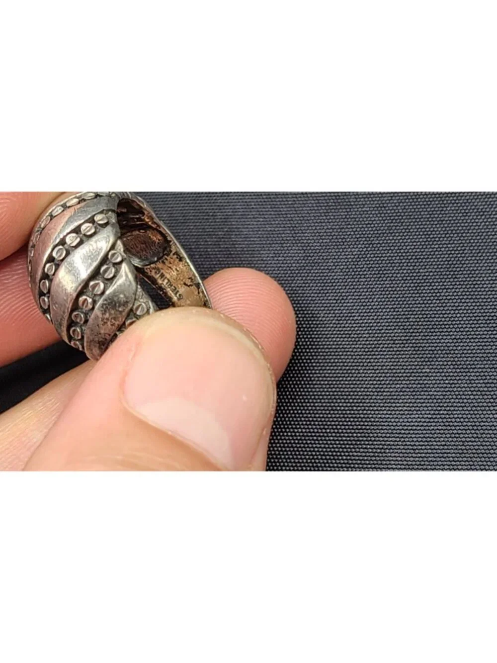 Classic Kabana Mens Sterling Silver Pinky Ring 7g scalloped design